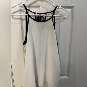 Monteau White and Black Sleeveless Top